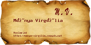 Mánya Virgília névjegykártya